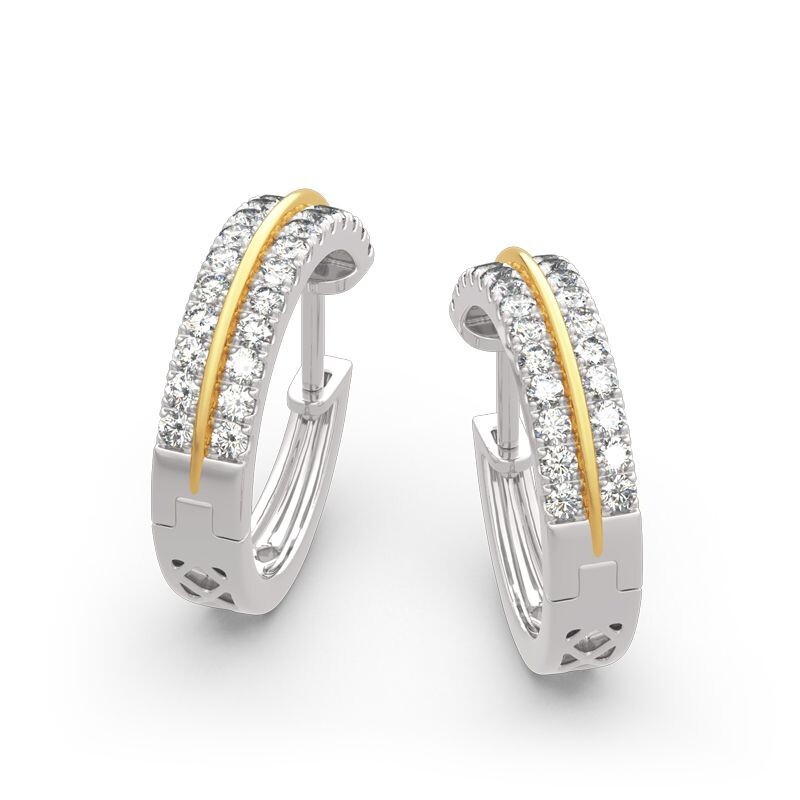 1Ct Round Cut Lab-Created Diamond Jali Design Hoop Earrings 14K White Gold Over