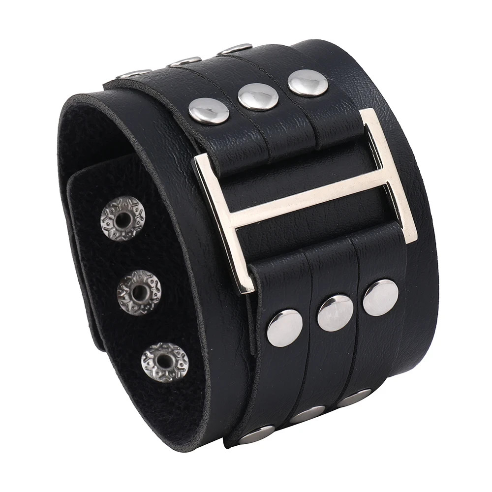 4PCS Men’s Punk Leather Bracelet Set Braided Cuff Wristband Rock Bangle Gift