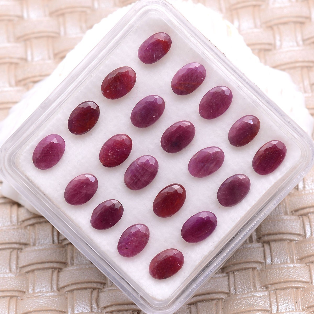 Set 21 Pcs Natural African Ruby Untreated 6mmx4mm Oval Cut Stunning Gemstone Lot