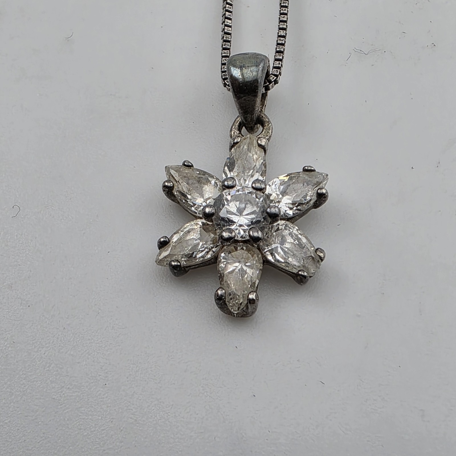 925 Silver Necklace 20″ Box Chain Star Pendant None STERLING SILVER