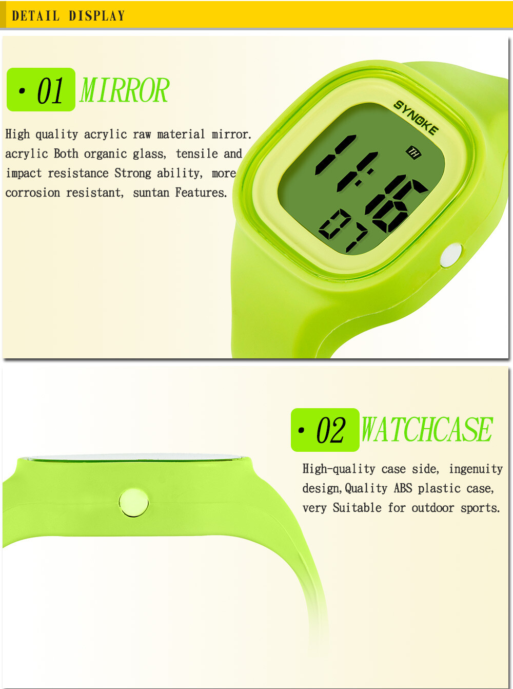 Fashion Waterproof LED Sports Digital Electronic Wrist Watch for Kids Boys Girls