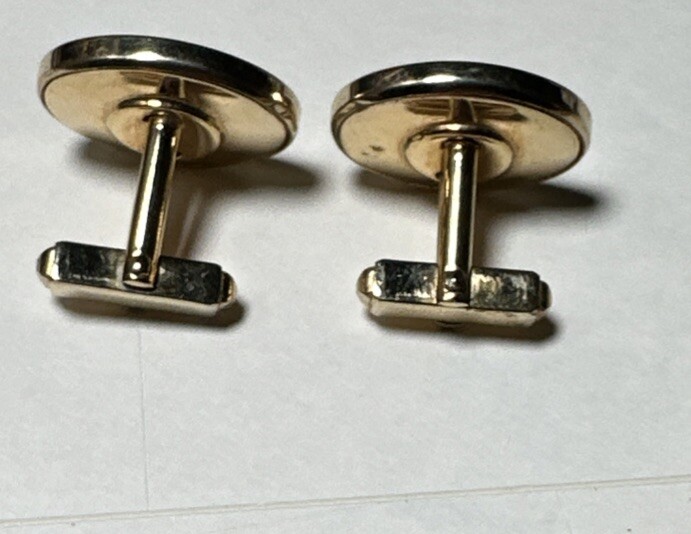 Anson Doctor Caduceus Vintage Mother Of Pearl Gold Toned Cufflinks Cuff Links DR