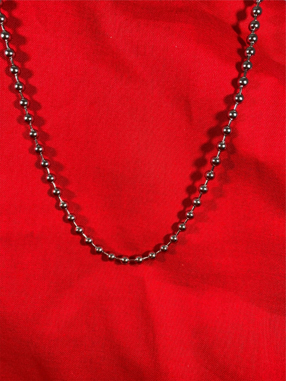 40 INCH 4mm STAINLESS STEEL SILVER BALL CHAIN WITH A MILITARY CLASP USA SELLER