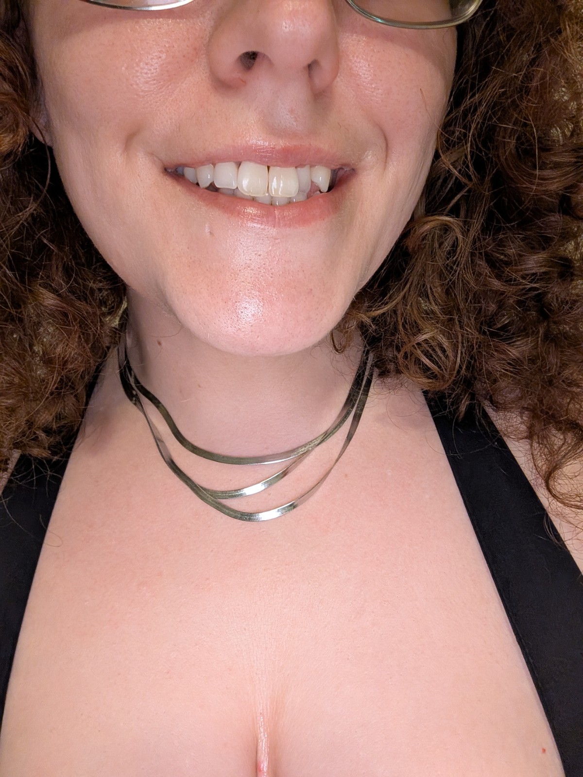 3 Herringbone Strand Braided Necklace 925 Sterling Silver, Italy