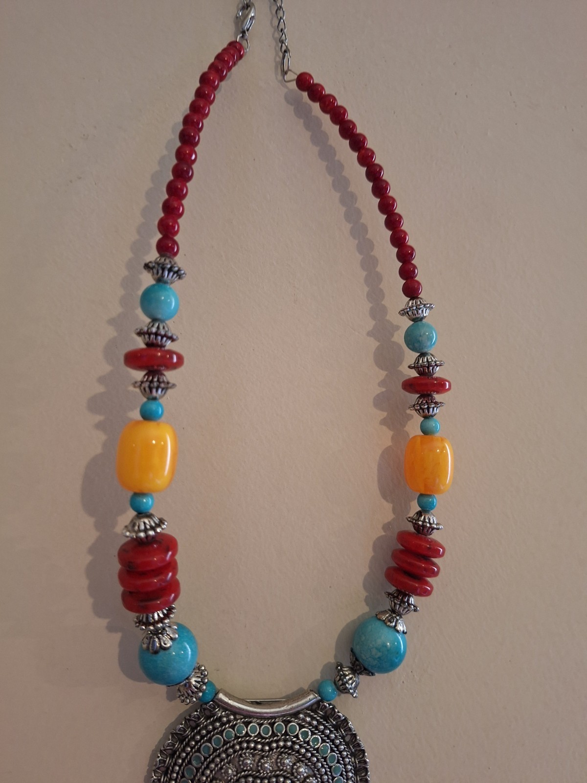 Vintage Ethnic Tibetan Heart Necklace Boho Tribal Colorful Beaded Tassel – READ(