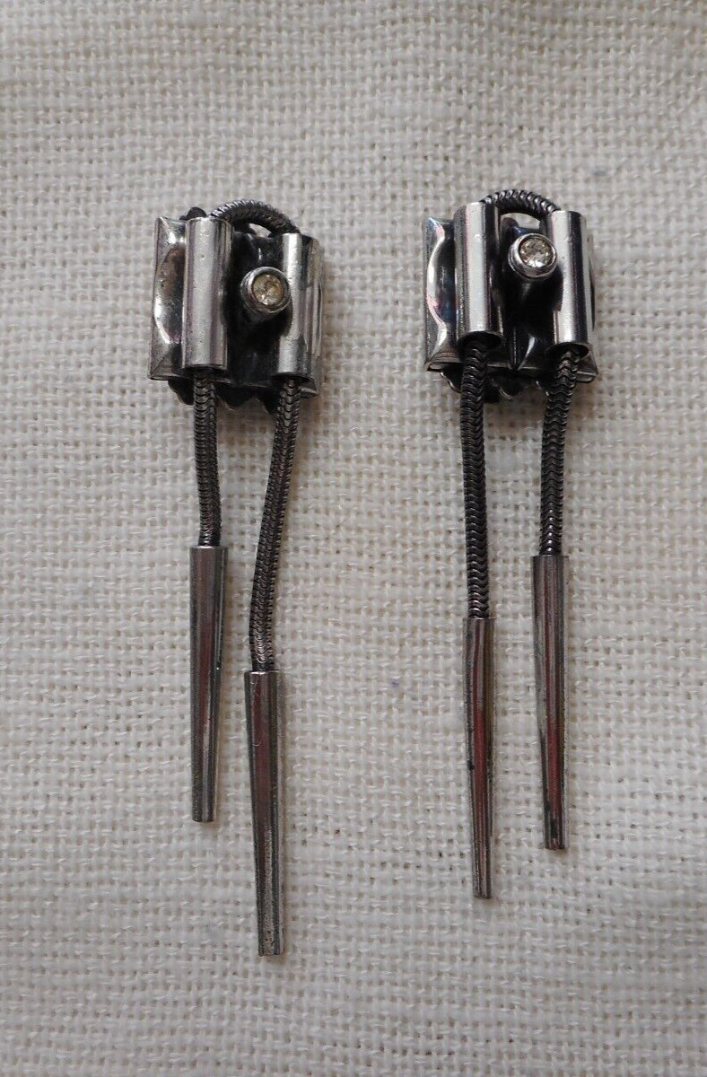 NEW Squadra Blu Silver Plated CLIP Tube Design Earrings from the Netherlands