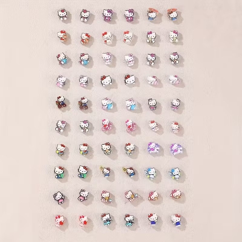 30x Pairs of Cute Sanrio Hello Kitty Summer Outfits Acrylic Stud Earrings