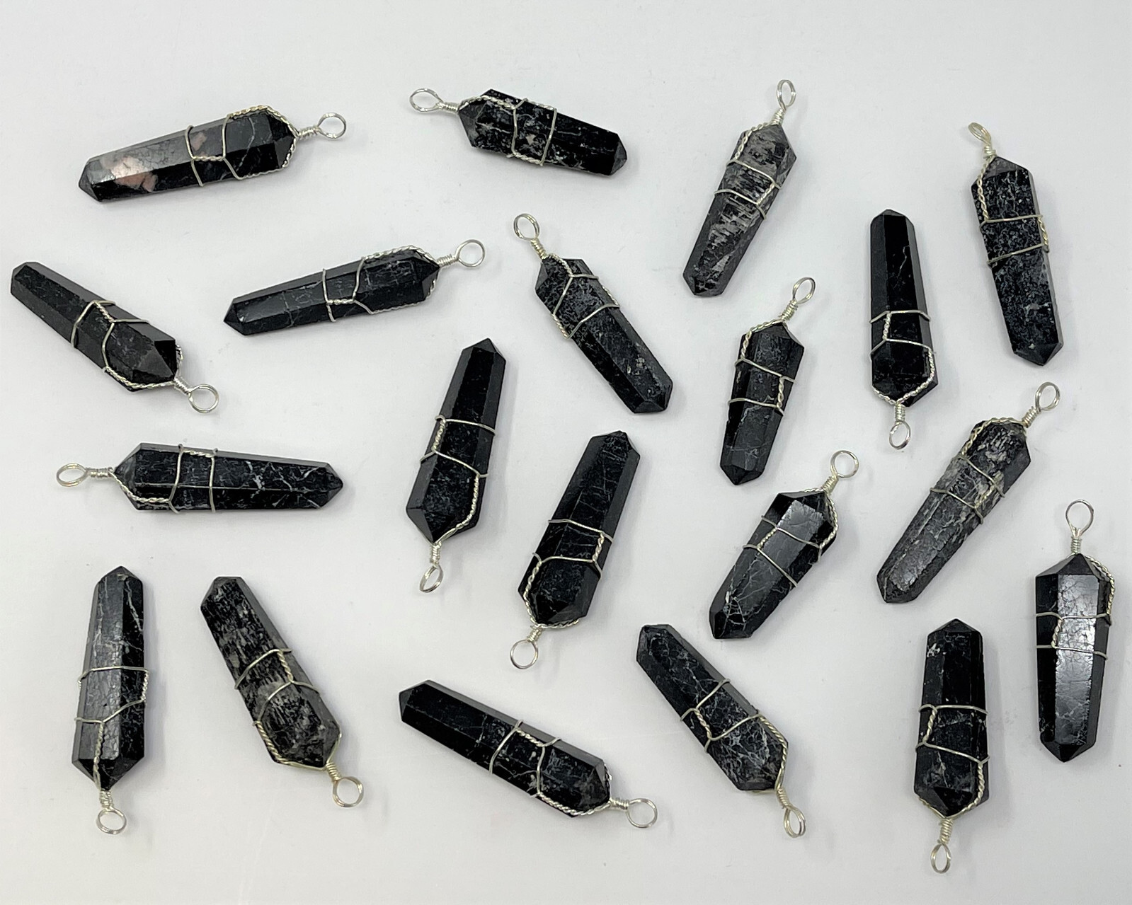 Black Tourmaline Wire Wrapped Point Pendant / Necklace (Crystal Point Pendant)