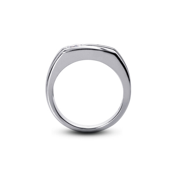1/2 CT H SI1 Round Cut Earth Mined Certified Diamond 18k Gold Classic Men’s Ring