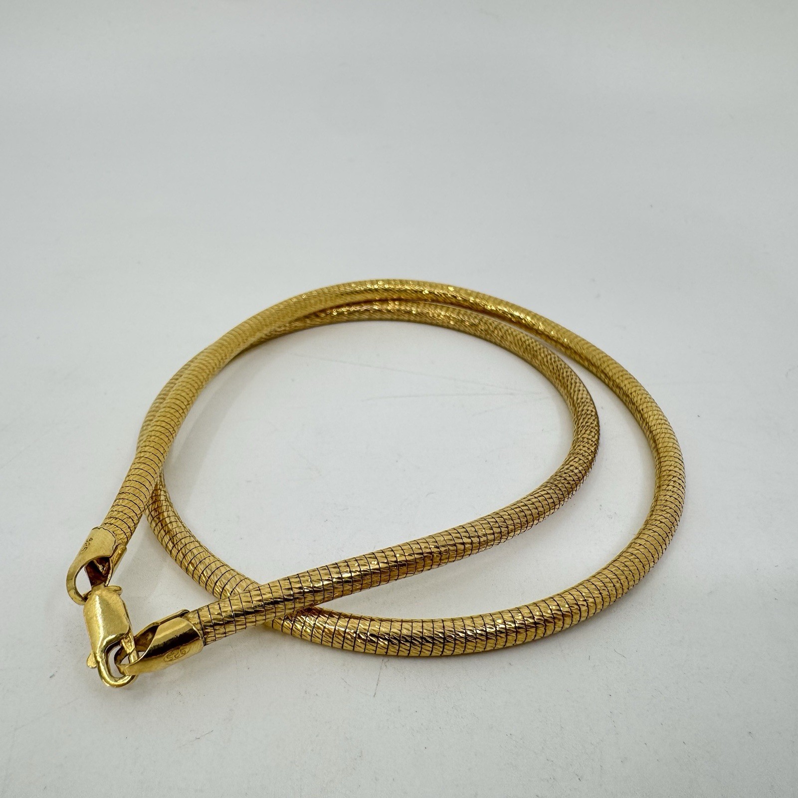 Italian Gold Over Sterling Silver 4mm Diamond Cut Snake Chain Necklace 20” 26.3g