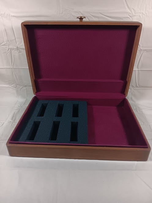 Vintage 6 Slot Watch Storage Box With Helbros Watch Face