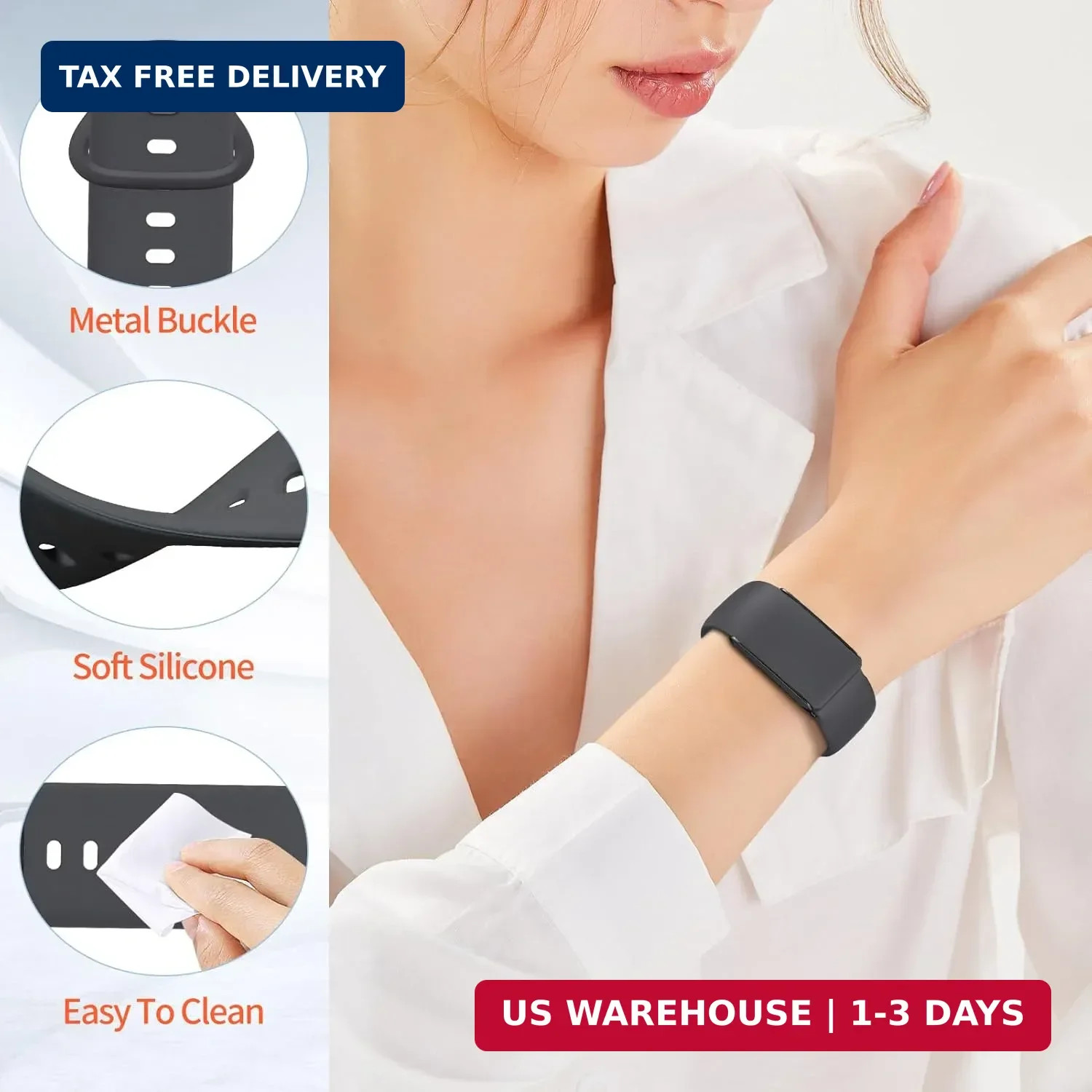 Comfortable Silicone Replacement Strap for Whoop 4.0/3.0 – Adjustable & Odorless