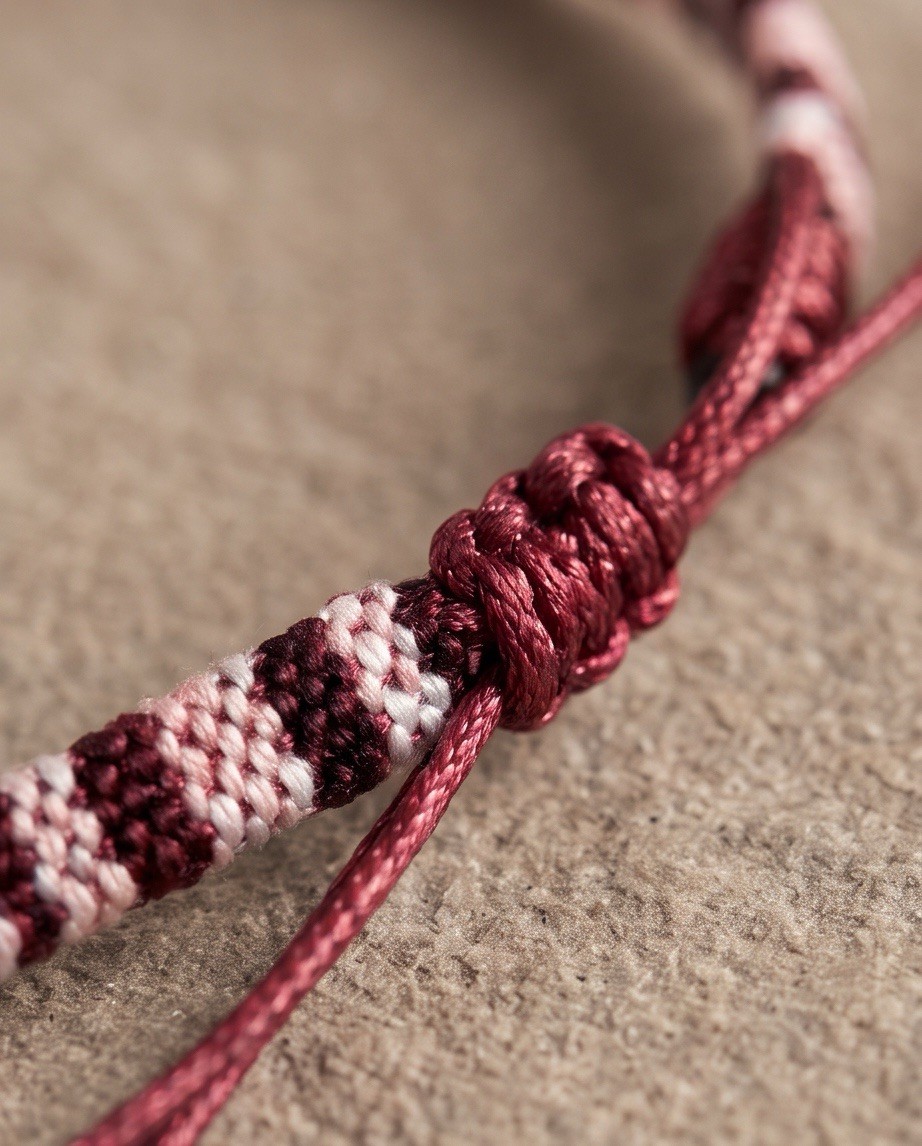 New Woven Cord Wrap Bracelet Adjustable Drawstring Burgundy Pink White Black