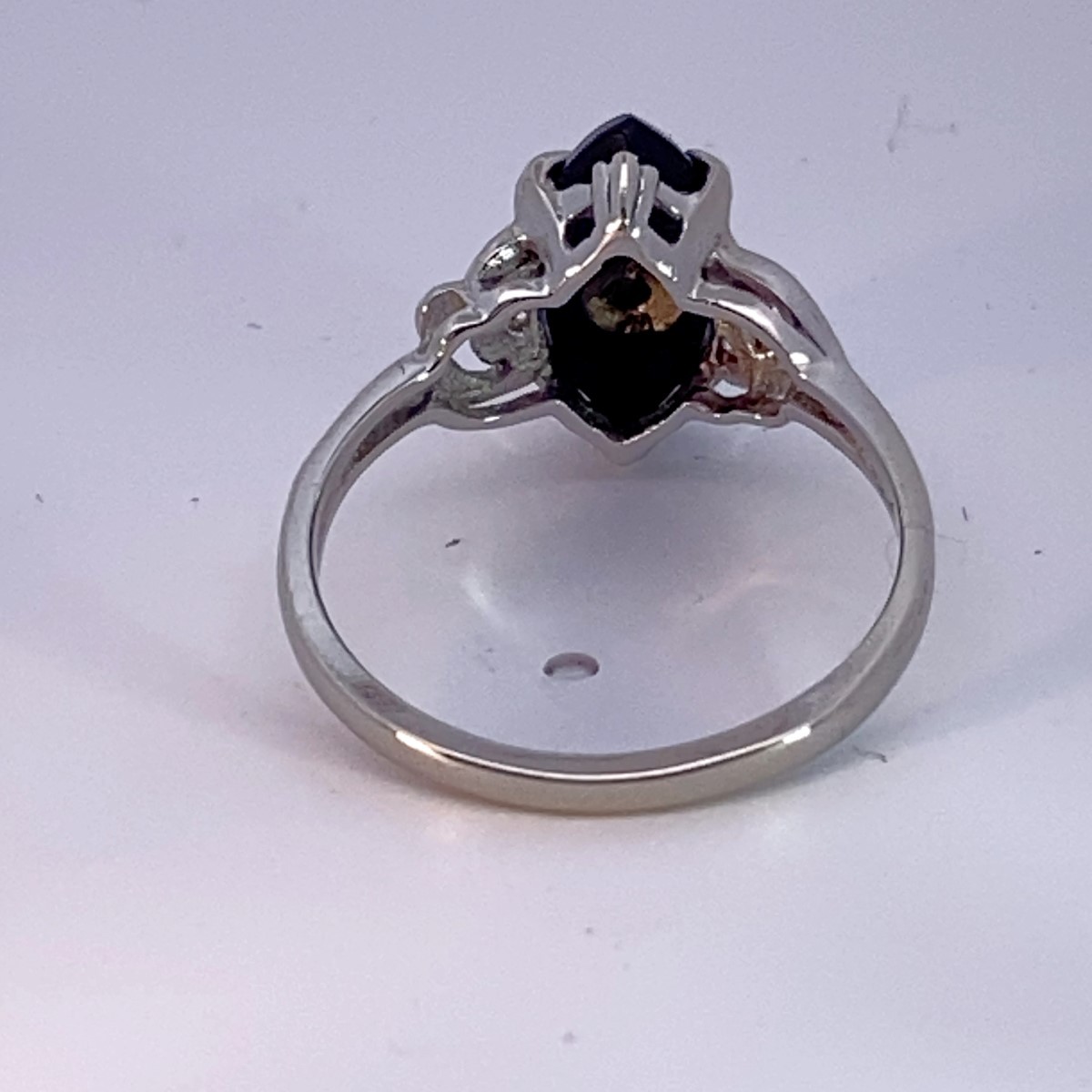 Synthetic Onyx Lady’s Stone & Diamond Ring .005 CT. 14K White Gold 2 (KS1024190)