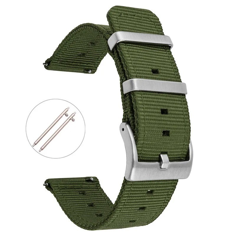 Two-Piece Nylon Watch Strap Band Quick Release Replacement 18mm 20mm 22mm 24mm