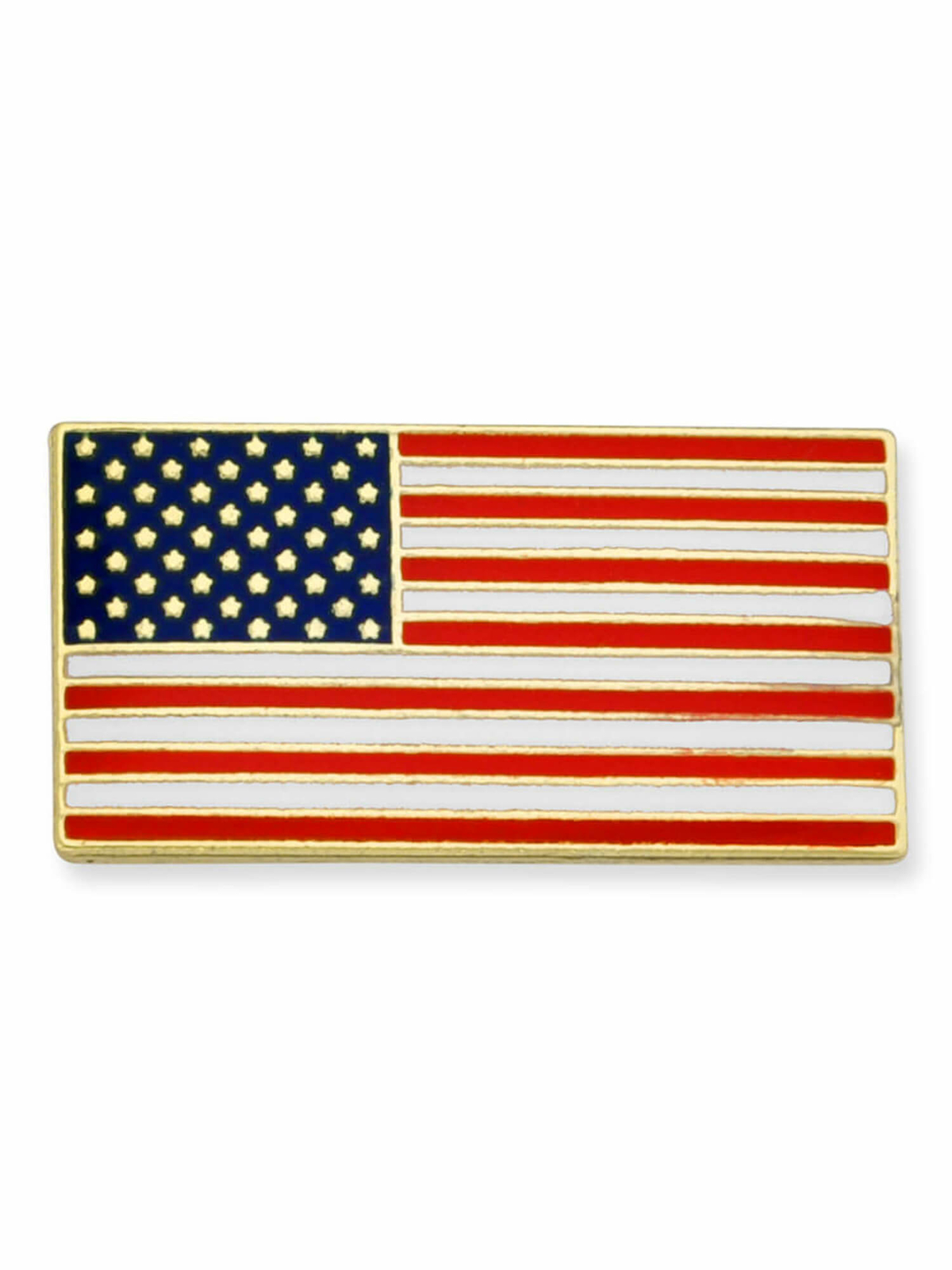 PinMart’s Small Rectangle American Flag Lapel Pin with 50 Stars and 13 Stripes