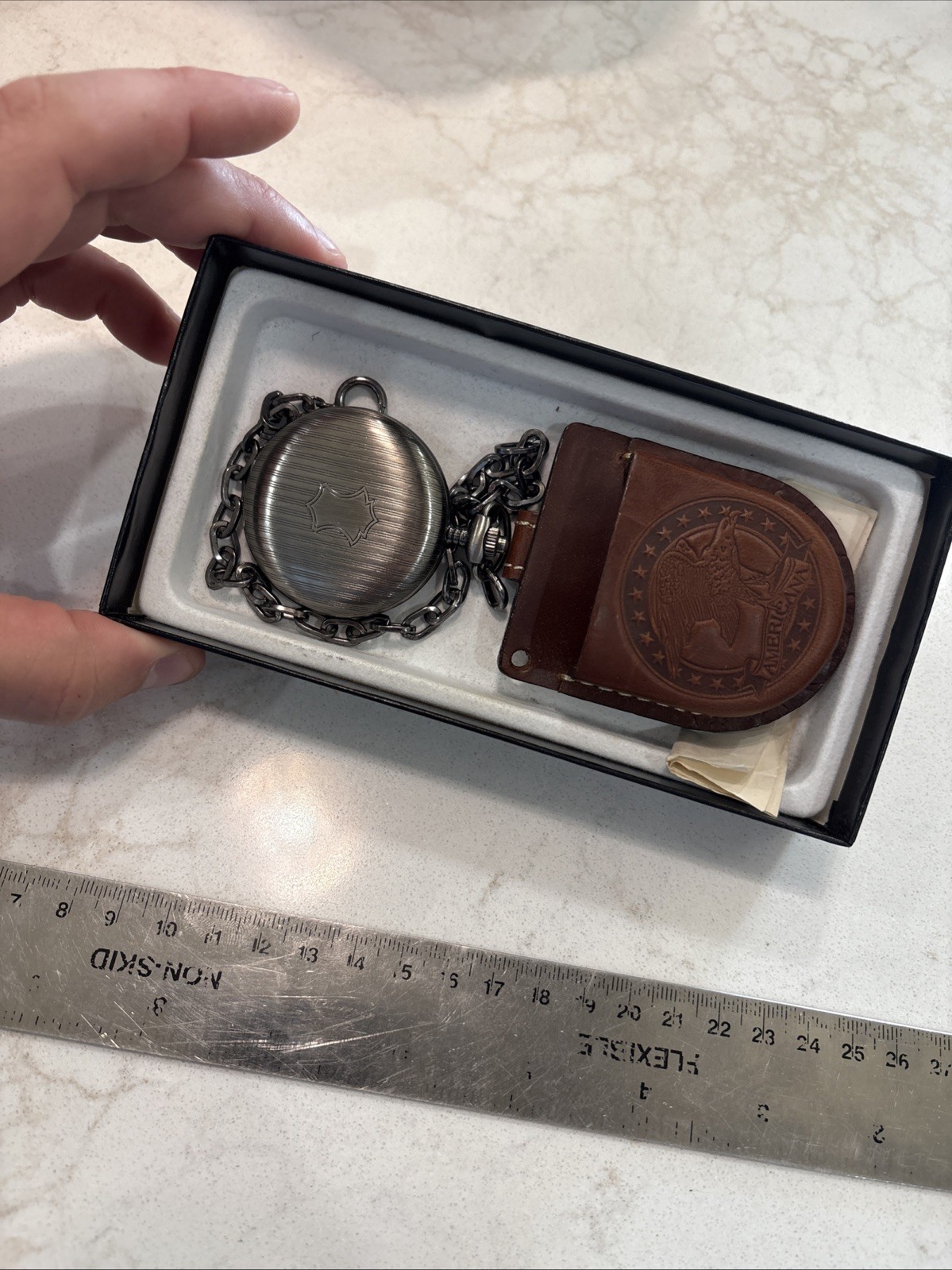 Colibri of London Pocket Watch with Case Pouch Chain NIB No Lid On Box