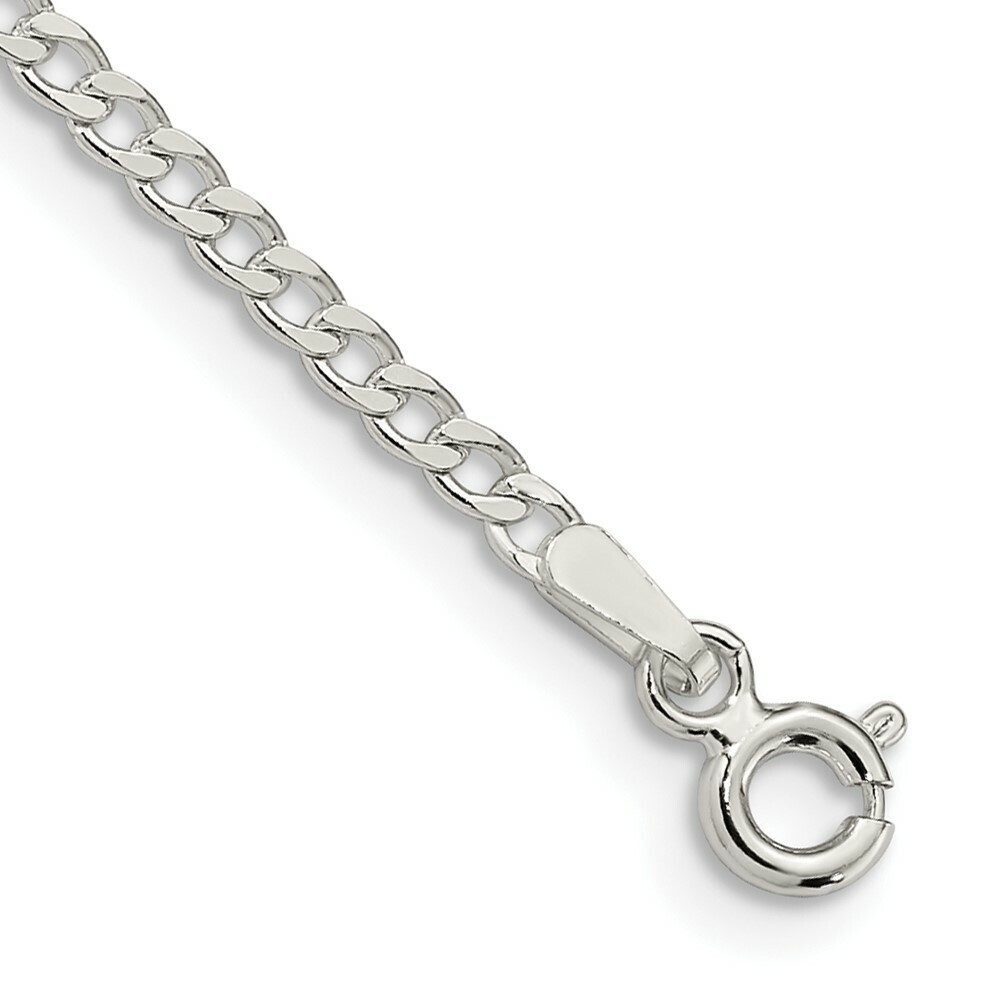 Sterling Silver Beveled Curb Chain 7″, 8″, 9″, 20″,24″, 26″, 28″, 30″ Lengths