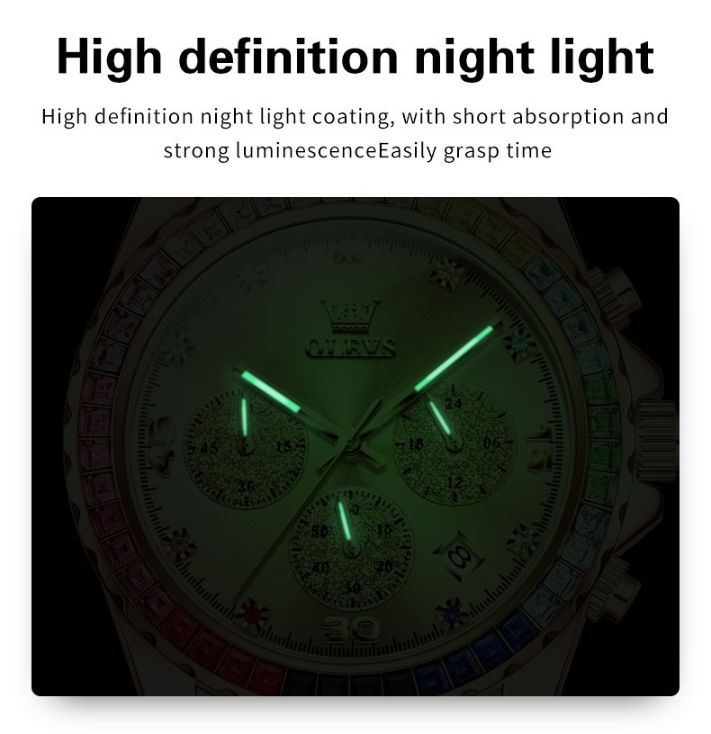 OLEVS 2939 Luminous Simple Casual Best Gift Japan Movement Gold Quartz Watch