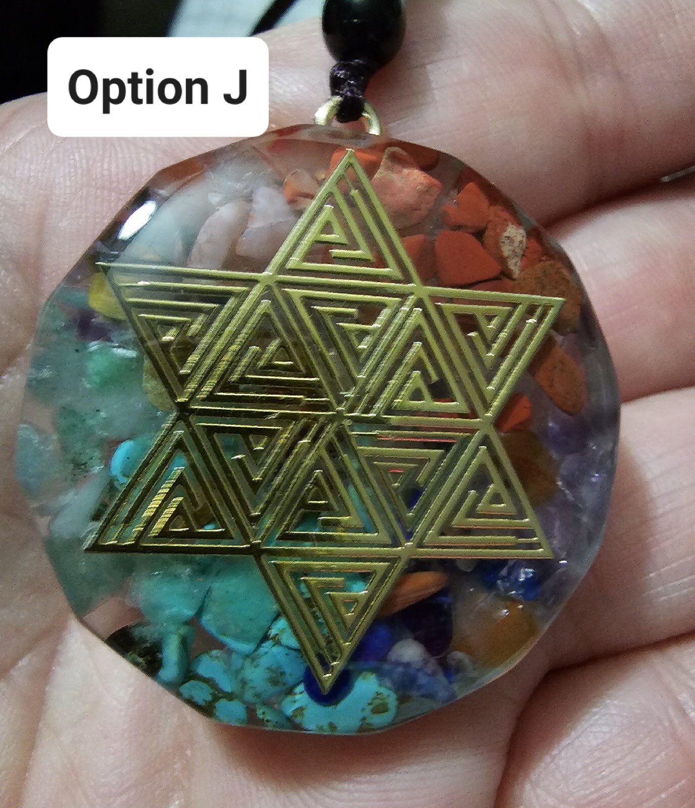 Orgonite 7 Chakra Healing Necklace EMF Protection, Meditation, Reiki