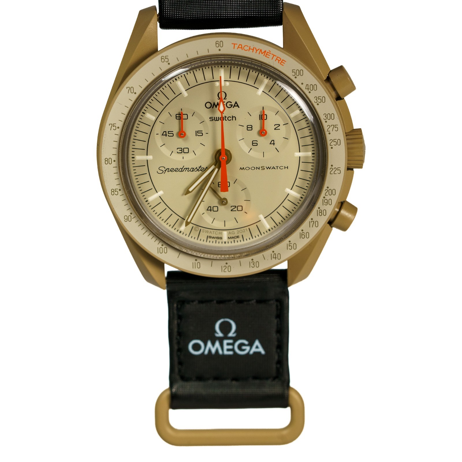 OMEGA x Swatch Mission to Jupiter MoonSwatch Beige Unisex Adults Watch -SO33C100