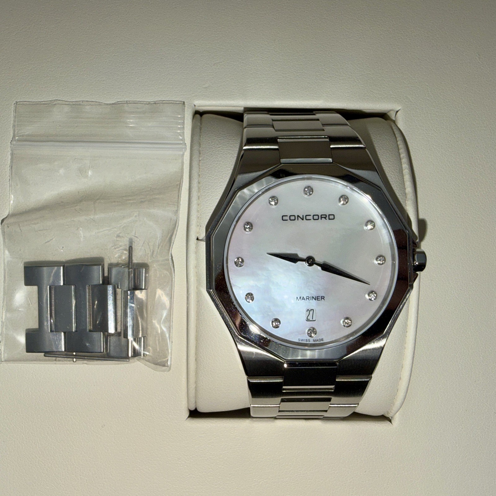 Concord Mariner 05.1.14.1186 40 mm Steel MOP Diamond Dial Men’s Watch 0320512