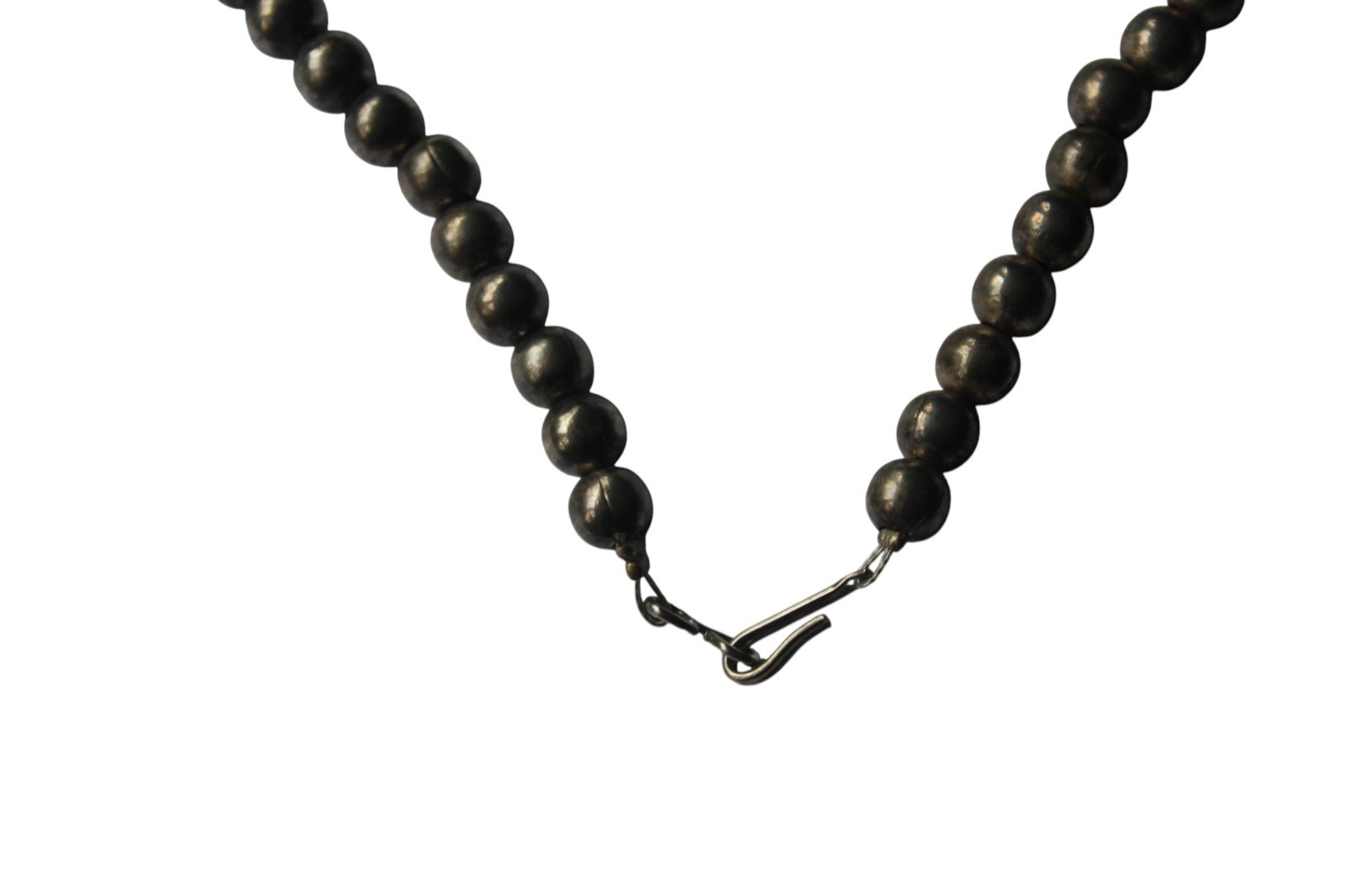 Vintage Silver Tone Black Onyx Squash Blossom Statement 24in Western Nickle