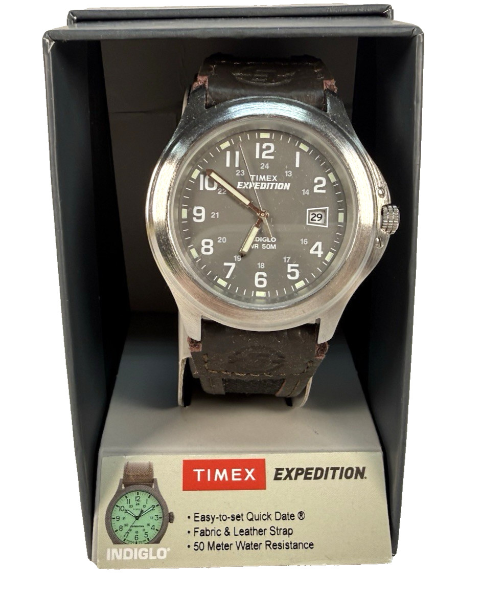 Timex Men’s Expedition Metal Field Watch Two-Tone Strap Grey Dial T40091 Gift Bo