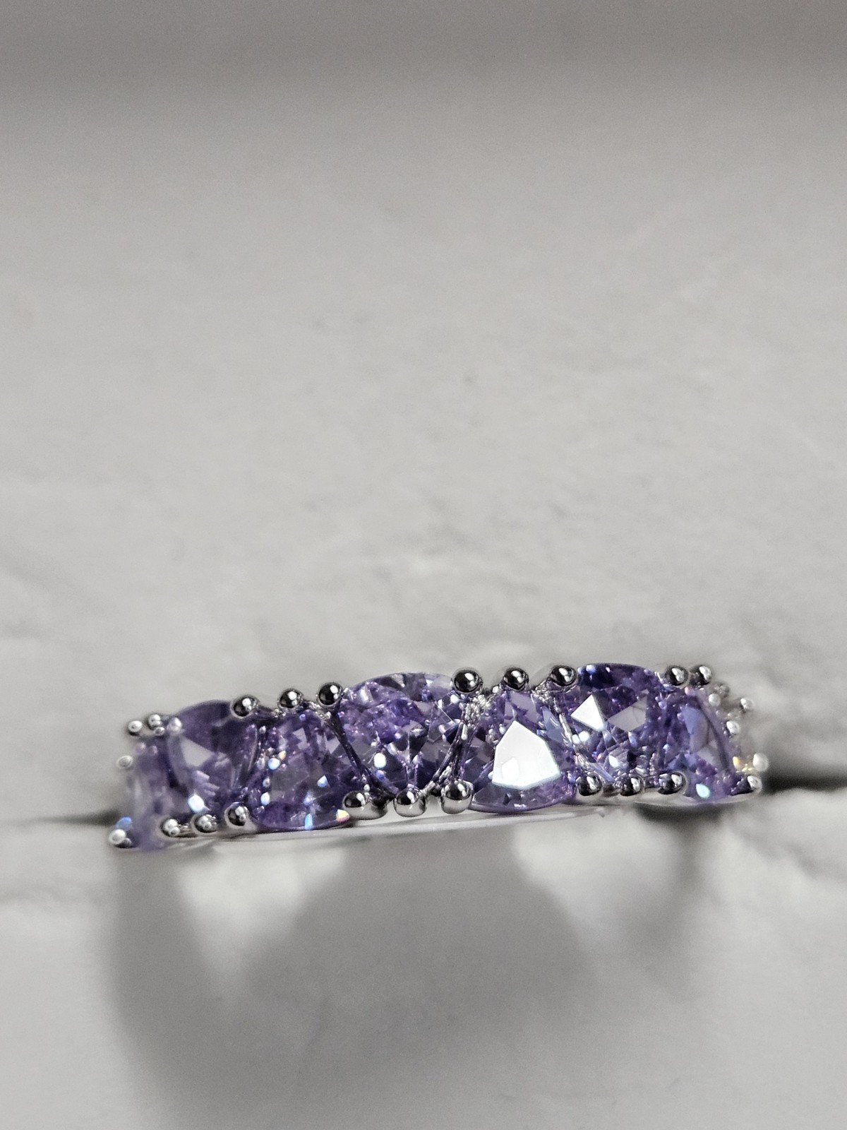 Bomb Party Ring Sz 8 All About Me Lavander Topaz Cz Rhodium Rbp5955