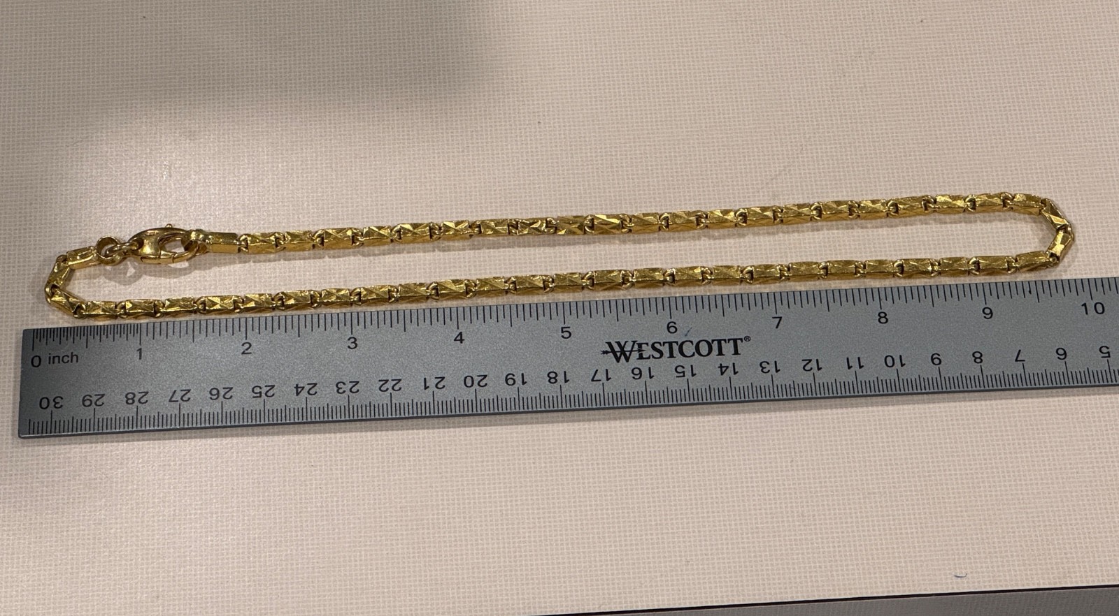 22-23 Karat Gold Baht Chain 20″ Long 40mm Thick Links Diamond Cut 63.8 grams