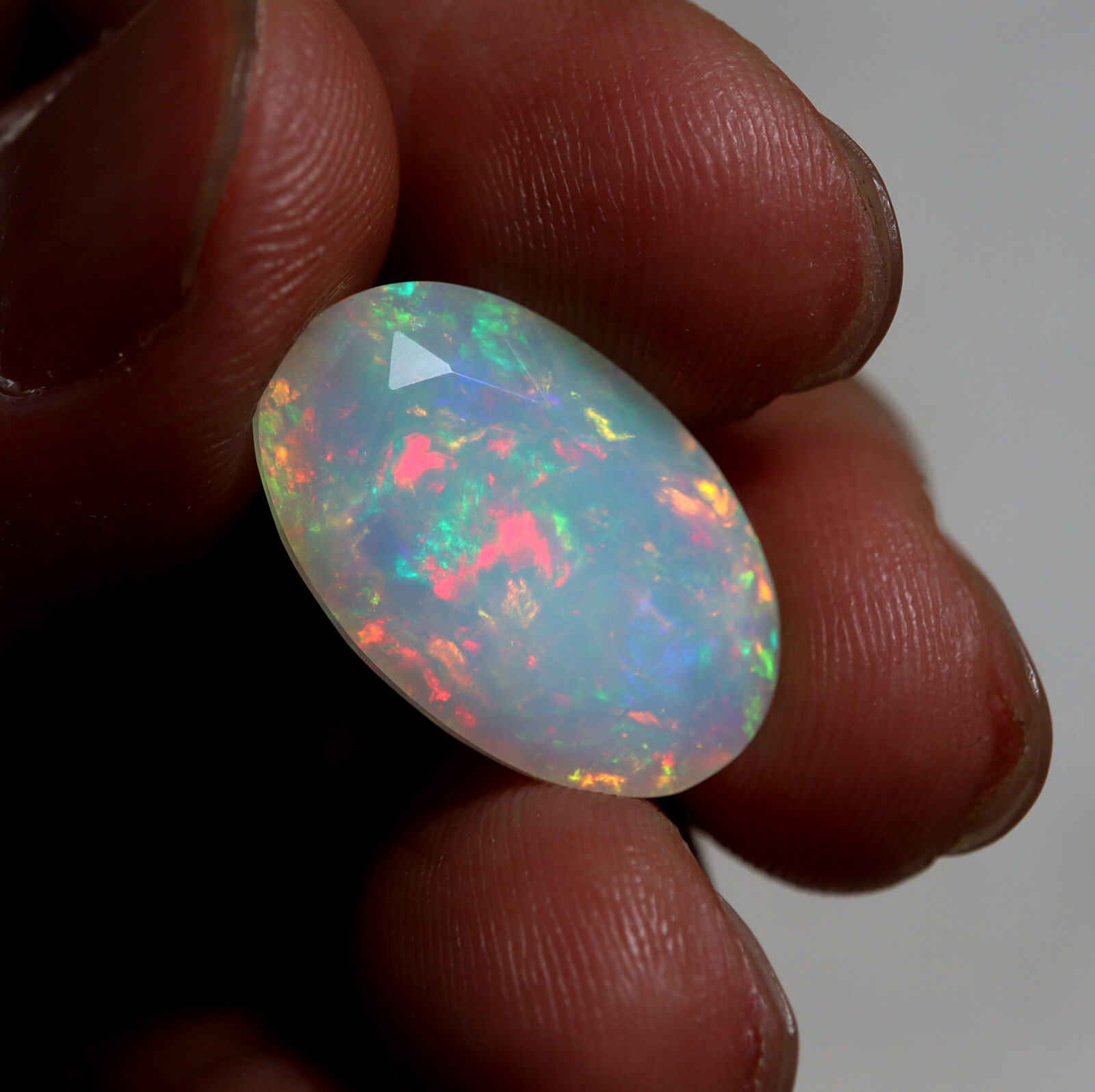 11.3 Cts 21×13.4×10.8 MM Natural Top Grade Multi Fire Ethiopian Opal Oval Cut