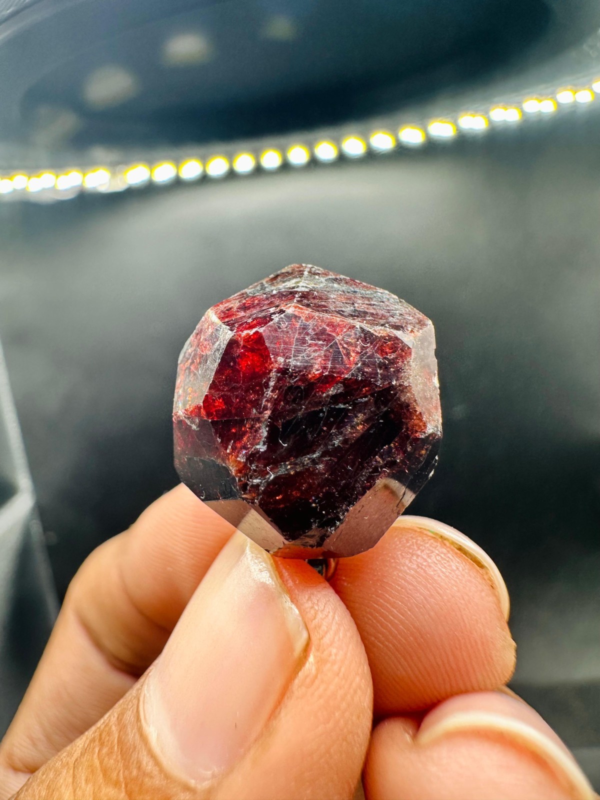 Rare Natural Gemstone Almandine Garnet Pendant With Rainbow Flashes