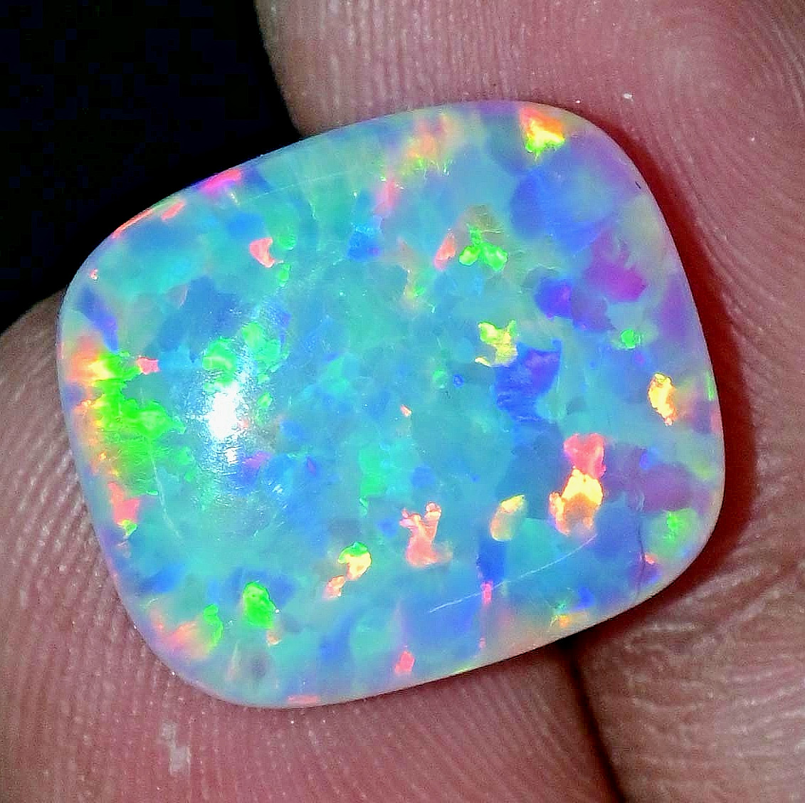 Untreated Natural Play of Color Ethiopian Fire Opal 10.25 Ct Certified Gemstone