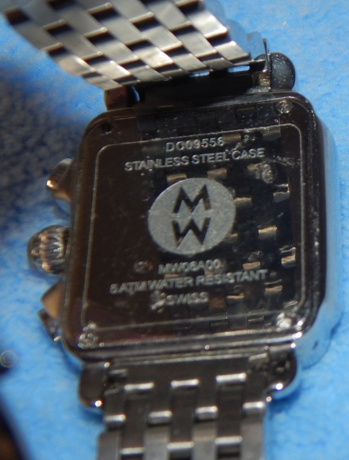 MICHELE Deco Diamond MW06A00 Chronograph Stainless Steel MOP 35mm Watch 50m