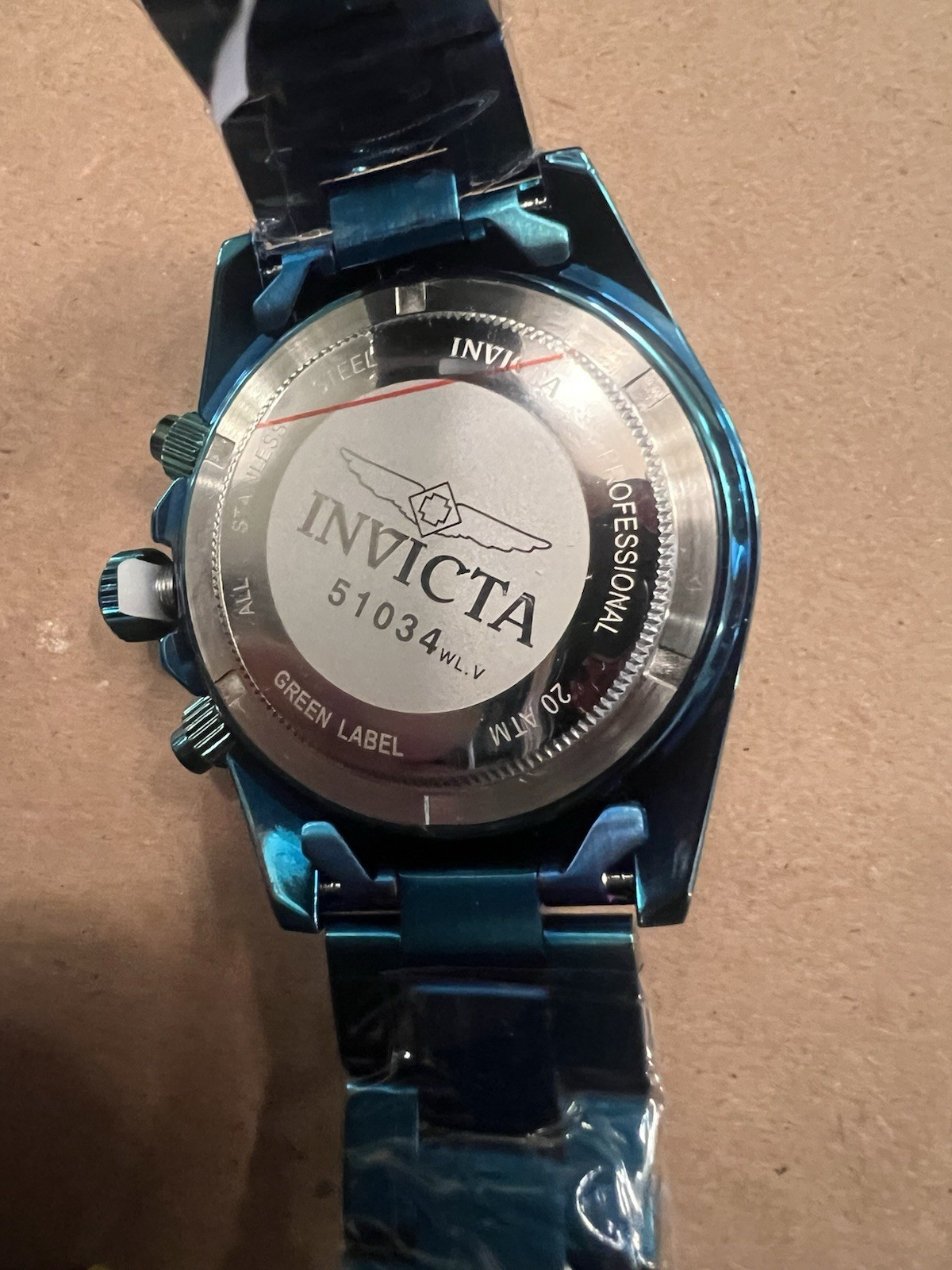 Invicta Green Label 51034 Men’s Chronograph Blue Stainless Steel Watch New