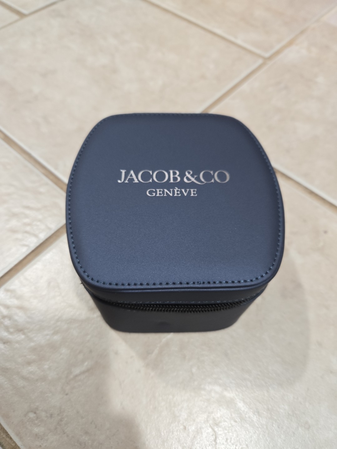 Jacob & Co. Genève Luxury Watch Travel Box – Navy Blue Leather Single Case NEW
