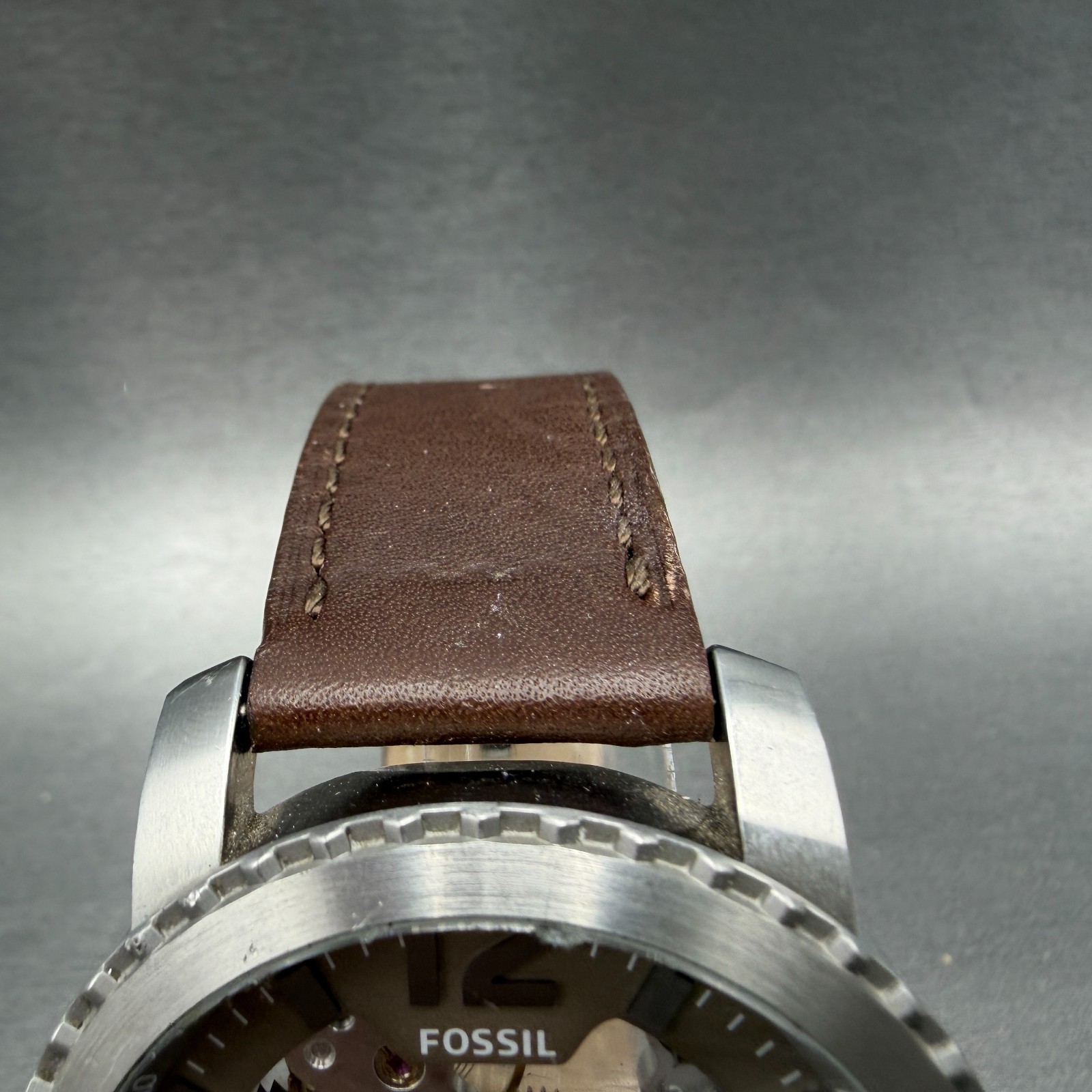 Fossil Nate Watch Men 49mm Skeleton Dial Steel Manual Wind BQ2273 Runs
