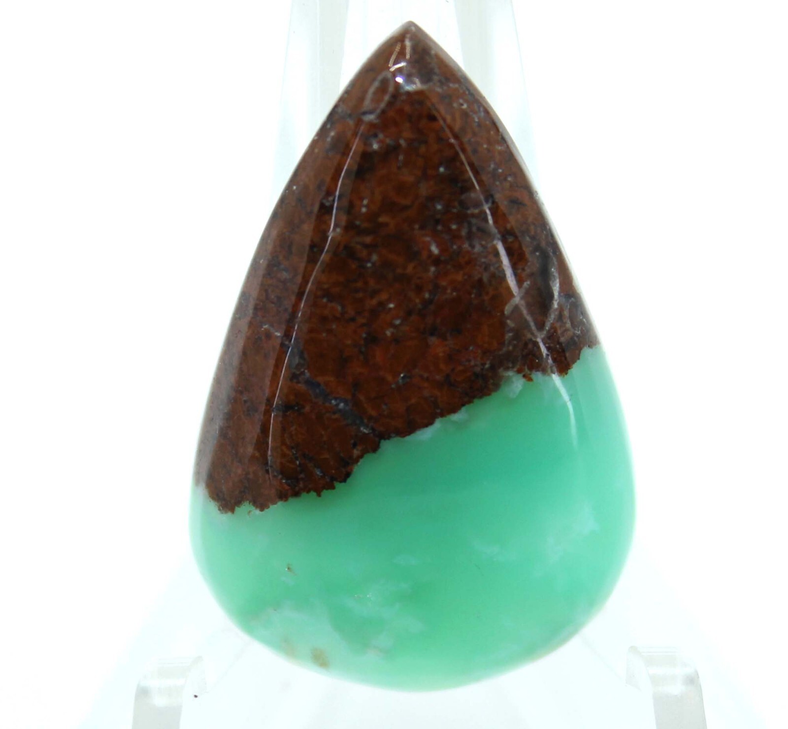 Top Quality 24.40 Bio Chrysoprase Gemstone Pear Cabochon Loose Gemstone 35x24x7