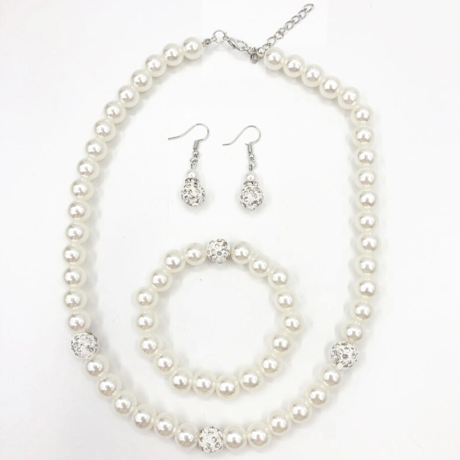 Genuine Natural 9-10mm White Akoya Cultured Pearl Necklace 18″ Earrings Set