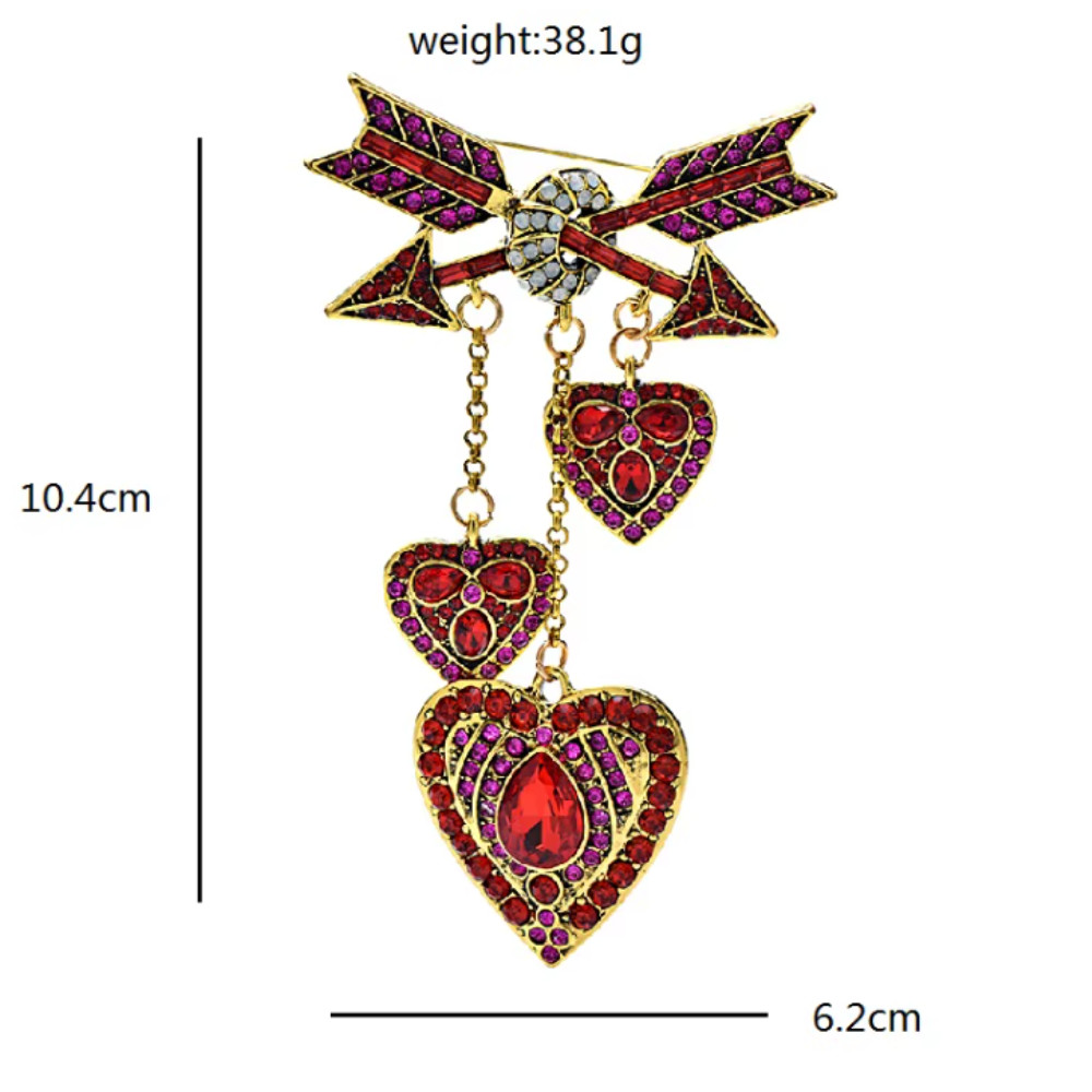 New Design Heart Brooches Women Unisex 3-color Shining Arrows Jewelry Gift USA