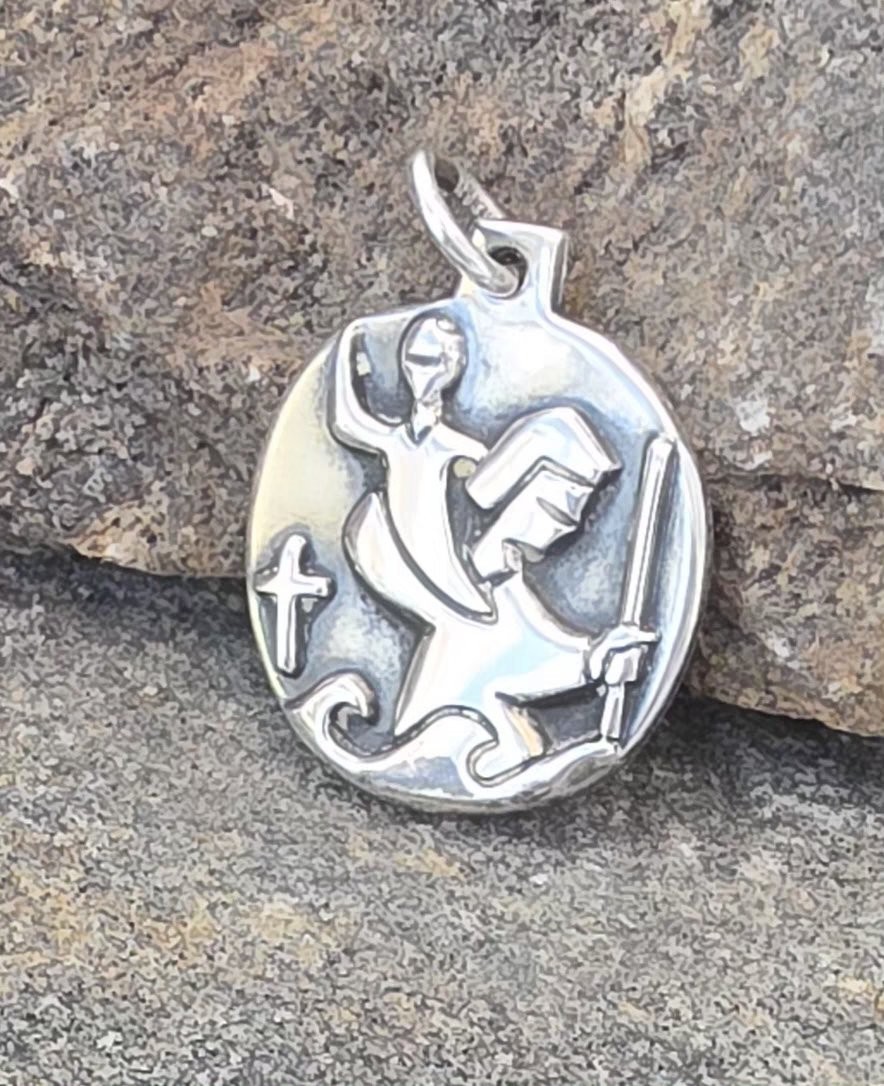 Retired James Avery St. Christopher Medallion Pendant Unisex 7.68 Grams