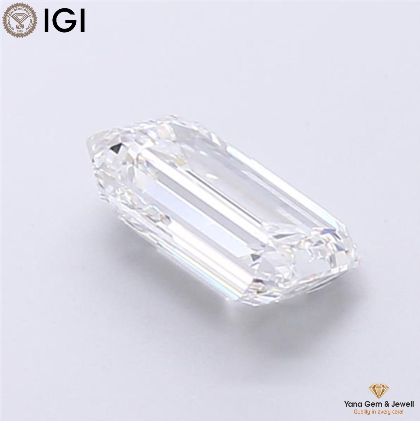 IGI Certified CVD Lab Grown Diamond Emerald Cut 2.00 Carat VVS1 Clarity D Color