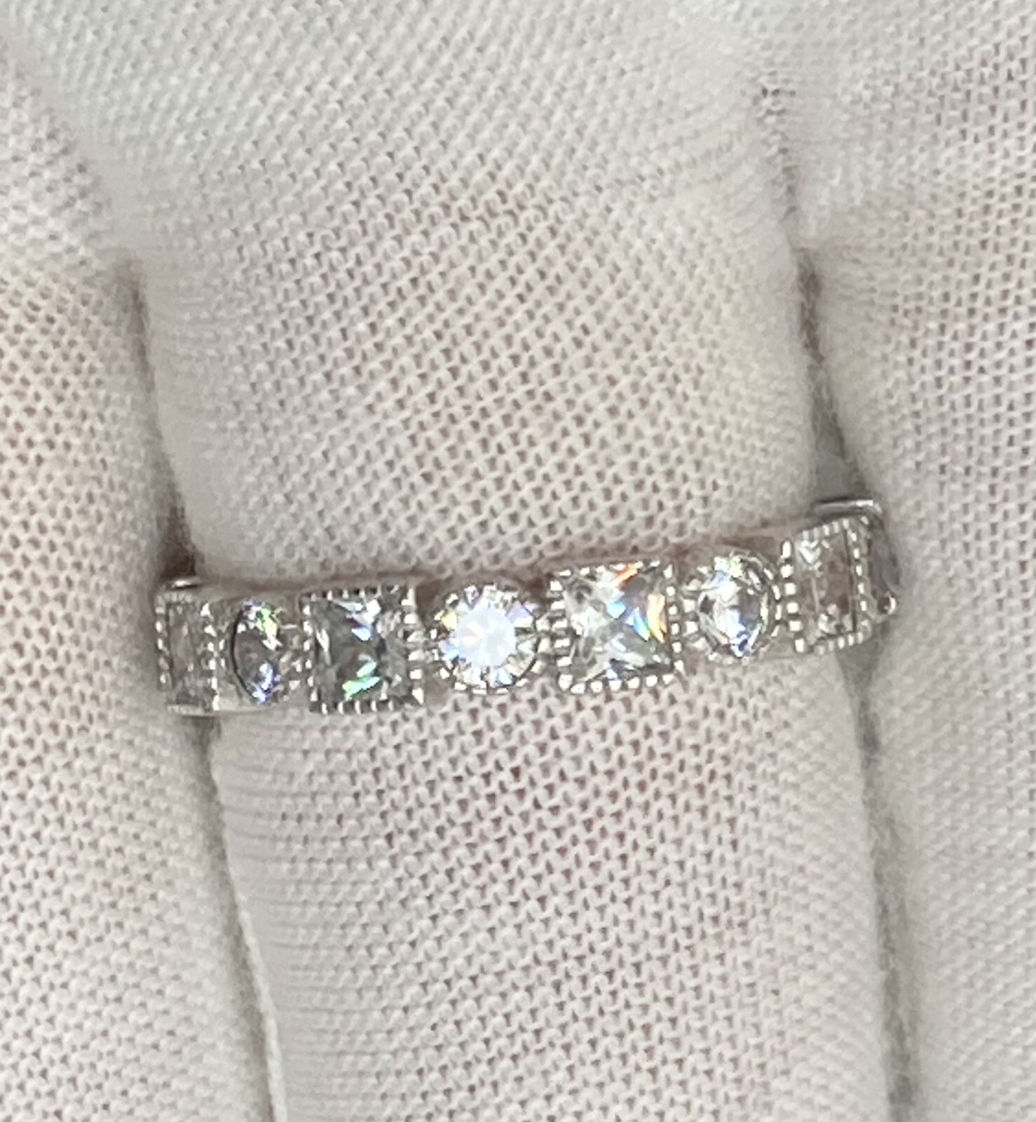 Fuzion Creation FZN Sterling Silver Cubic Zirconia Band Ring 925 Size 9 4.15g