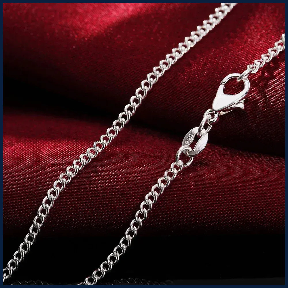 New 925 Sterling Silver Necklace 16/18/20/22/24/26/28/30 Inches 2MM String Chain