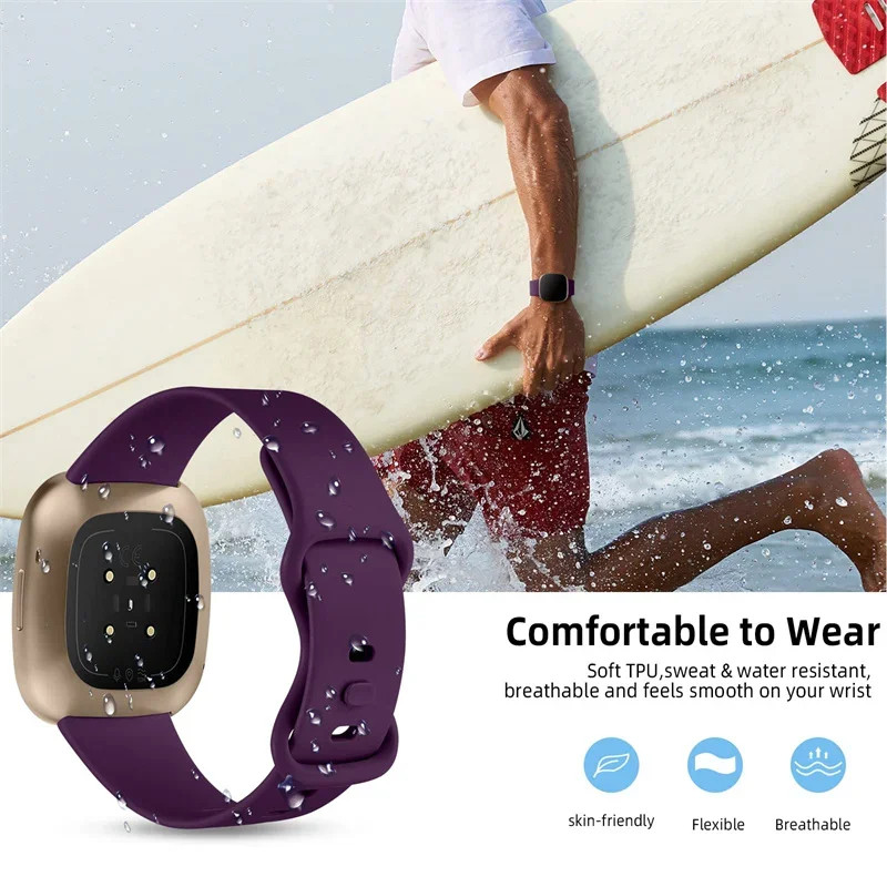 Soft TPU Strap for Fitbit Versa 3 4 Sense2 Silicone Band Watchband Bracelet Band