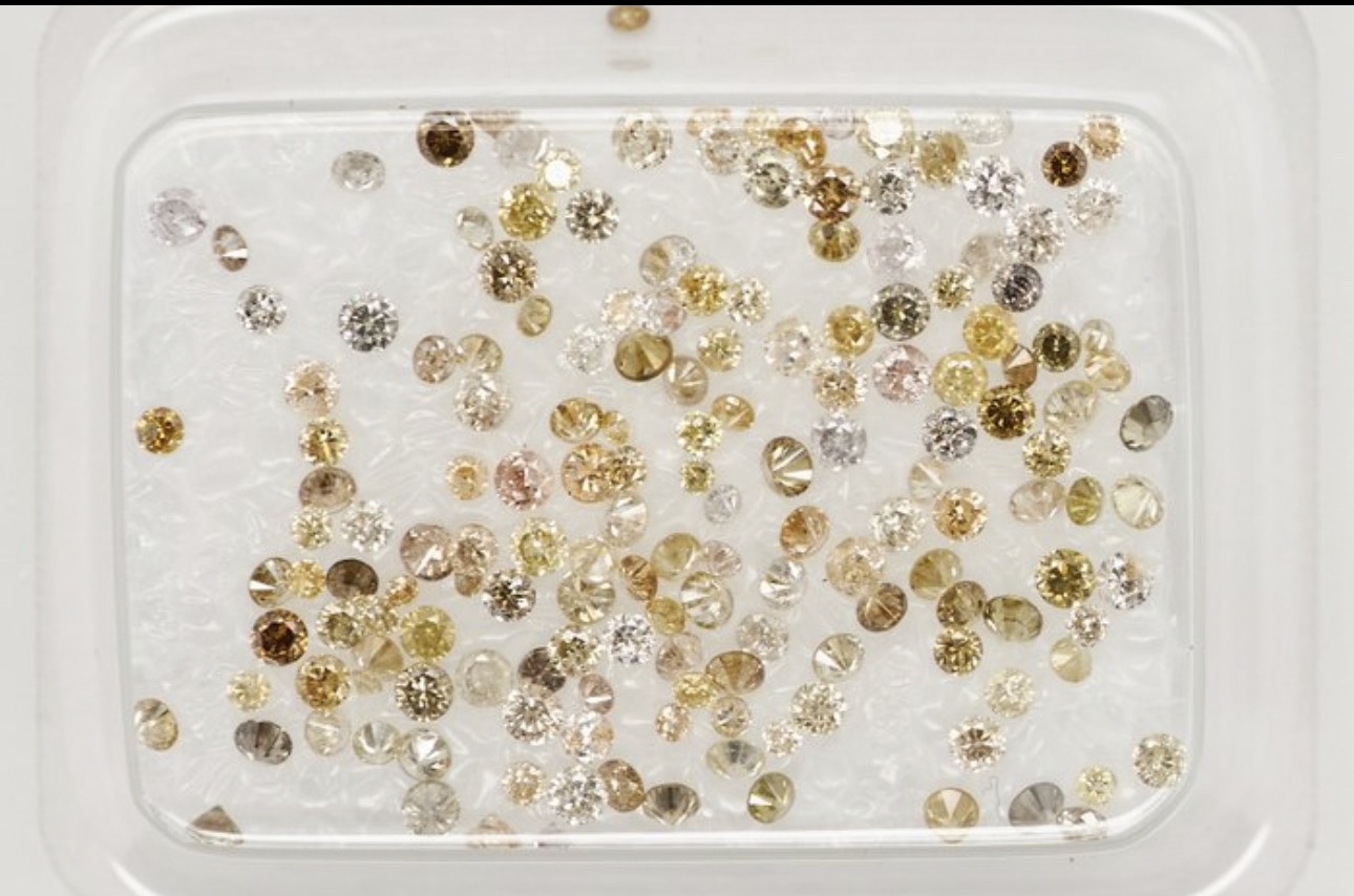 1.10ct Fancy Color Melee Diamond Lot 167pcs Enhanced Natural Round 0.76-1.30mm
