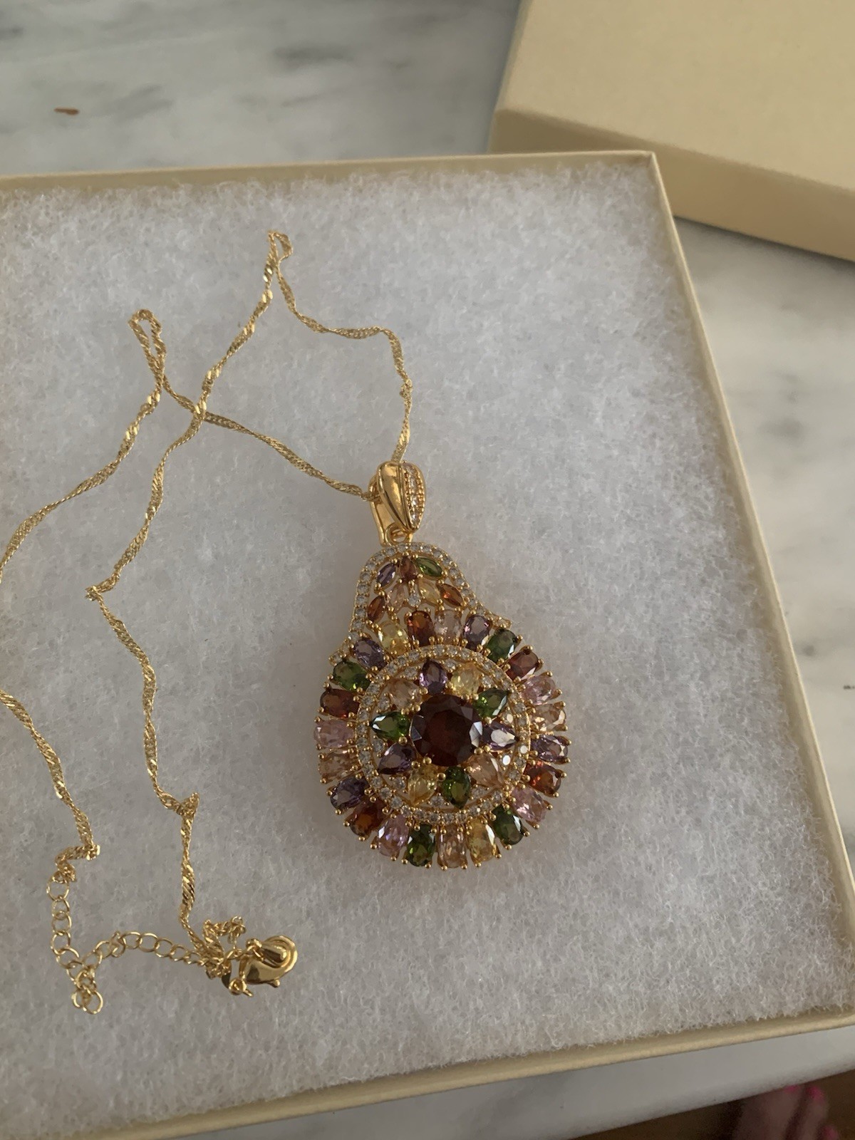 Retro Bohemian Synthetic Synthetic Zirconia Pendant 20 Inch