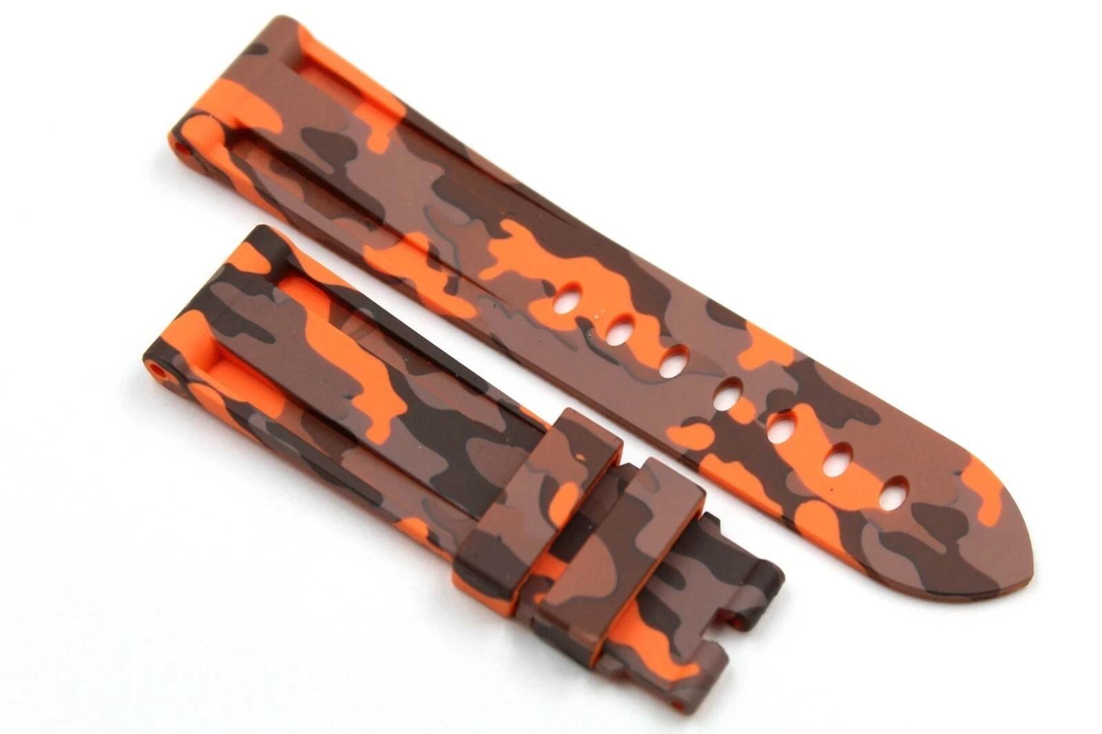 Orange Camouflage Hypoallergenic TPU Silicone Strap Novelty Various Sizes