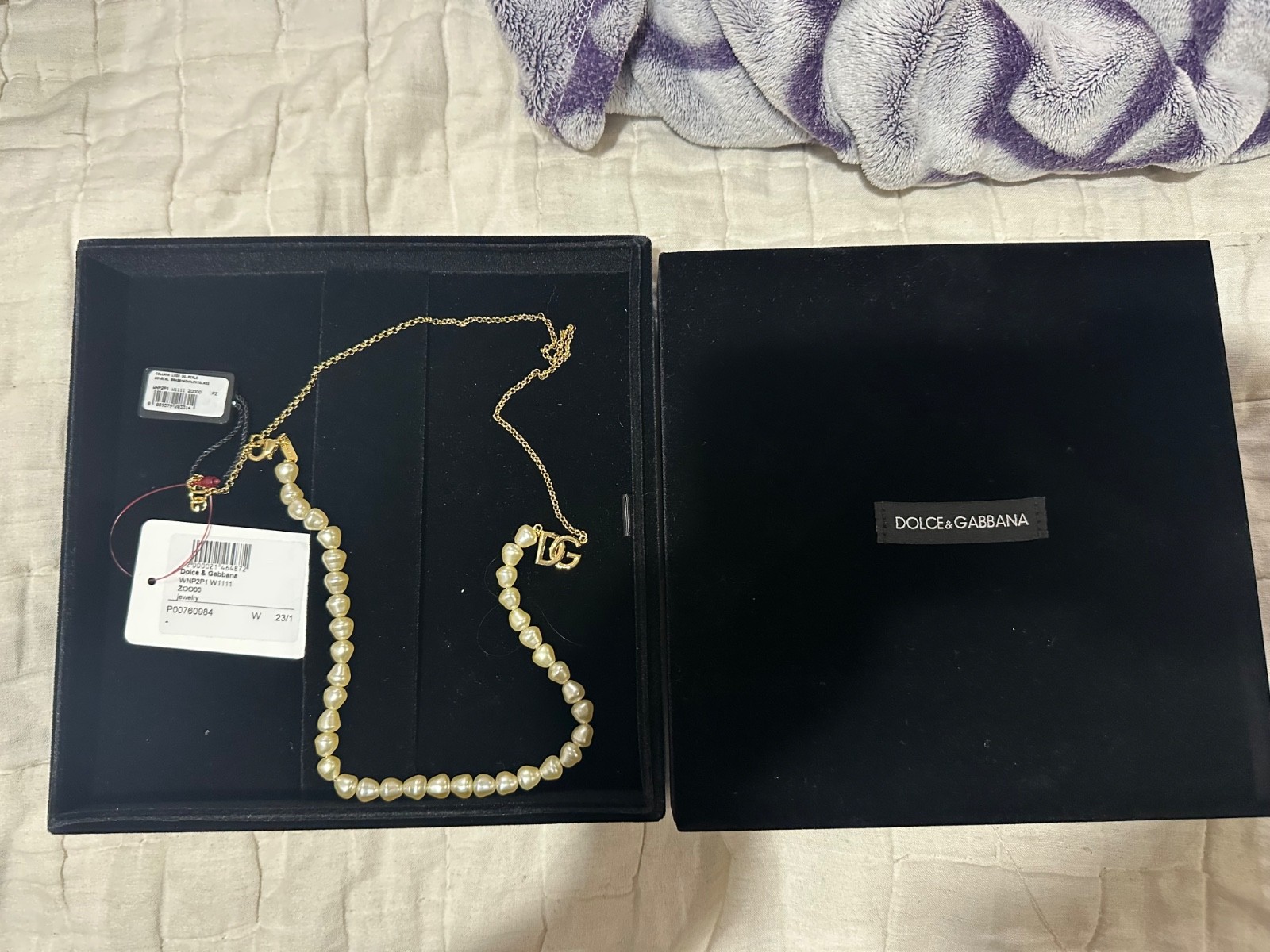 Dolce & Gabbana necklace with pearls and DG logo NEW WITH TAGS! Retails 925.00!