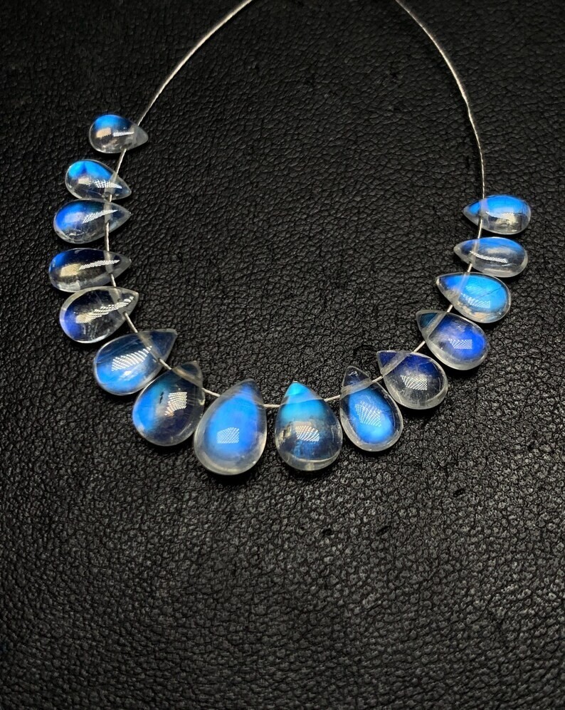 AAAAAA Rainbow Moonstone Gorgeous Blue Fire Briolettes,Pear size 4×6 to 6×9.50